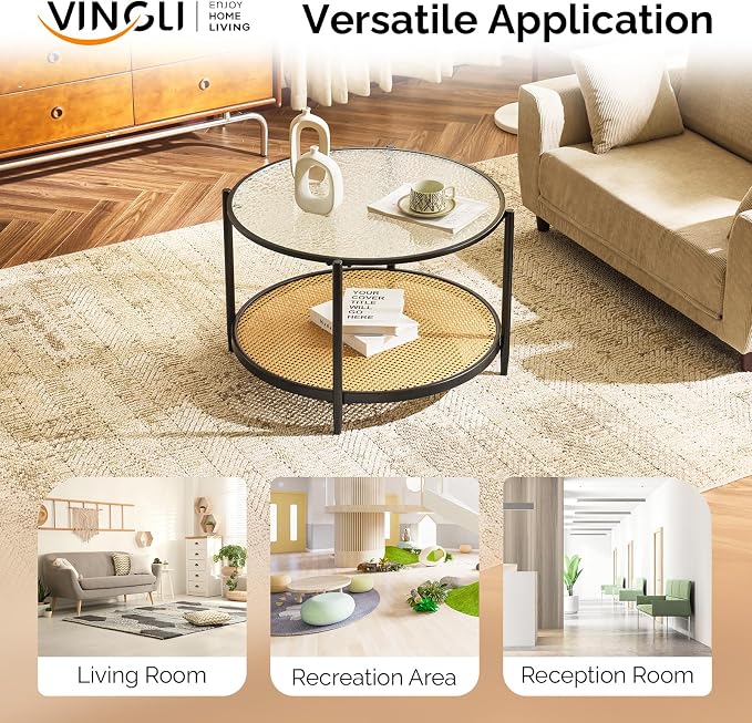 VINGLI 30" Round Coffee Table - Image 6