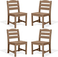 SERWALL Outdoor Dining Chairs Set of 4, All-Weather HDPE Patio Chair by SERWALL