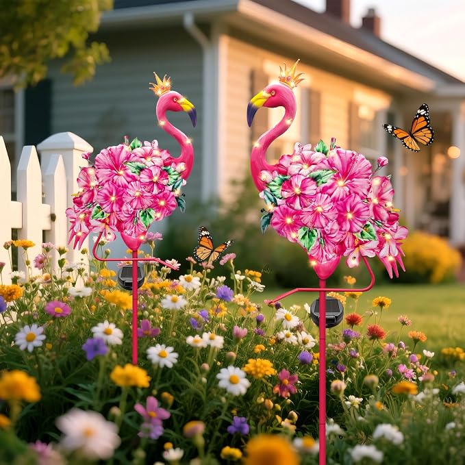 Hexagram Flamingo Yard Decor, Flamingo Solar Lights Outdoor - Image 5