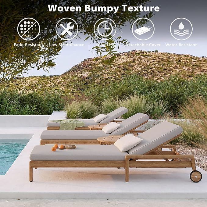 Sundale Outdoor Olefin Chaise Lounge Cushion Set of 2, Water-Resistant Patio - Image 7
