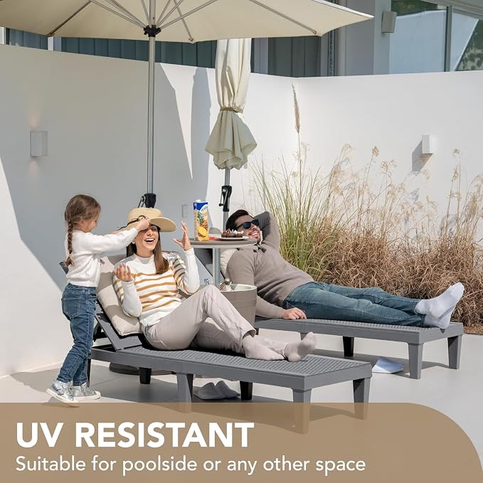 Devoko Outdoor Chaise Lounge Chair Set of 4 - Image 3