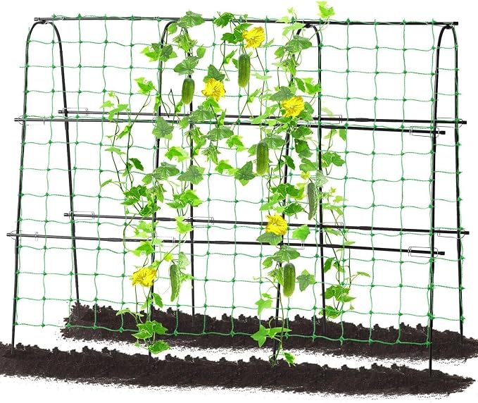 Garden Cucumber Trellis for Climbing Plants Outdoor, 65 x 48 inch U-Shaped by follook