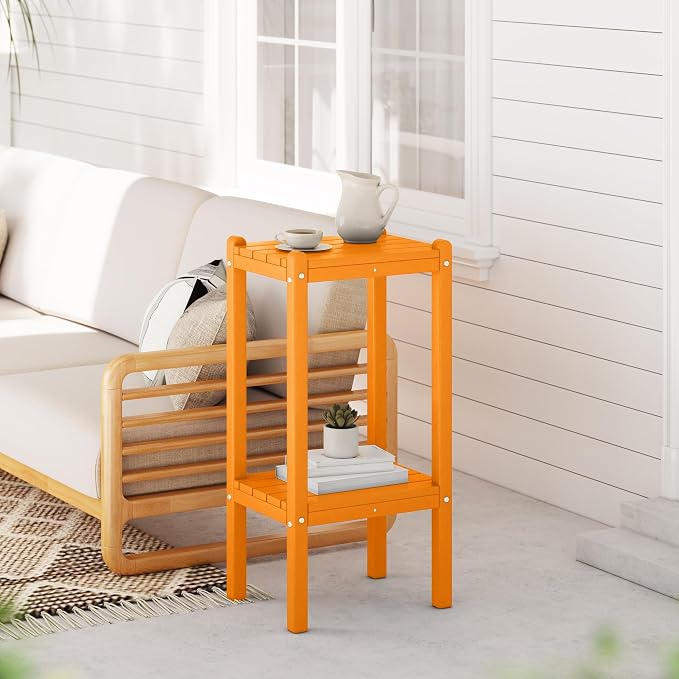 WestinTrends Malibu 36" Outdoor Adirondack HDPE 2-Tier Patio Side Table - Image 2