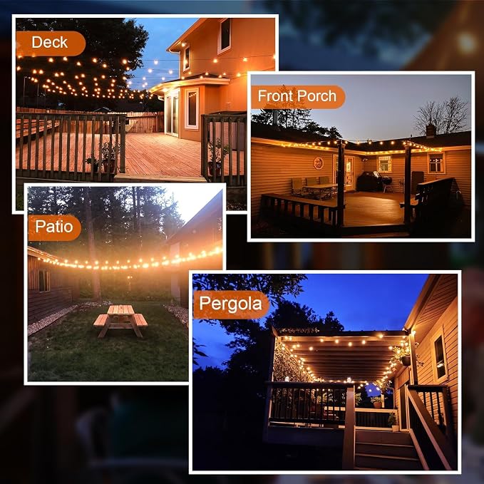 GPATIO Outdoor String Lights, 100FT G40 Bulbs Shatterproof Patio Lights - Image 7
