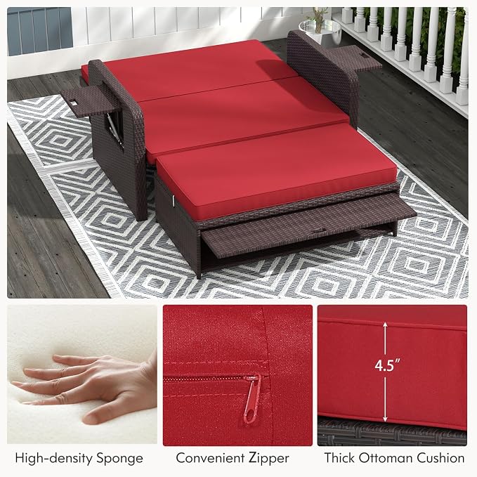 RELAX4LIFE Wicker Patio Outdoor Daybed - Image 6