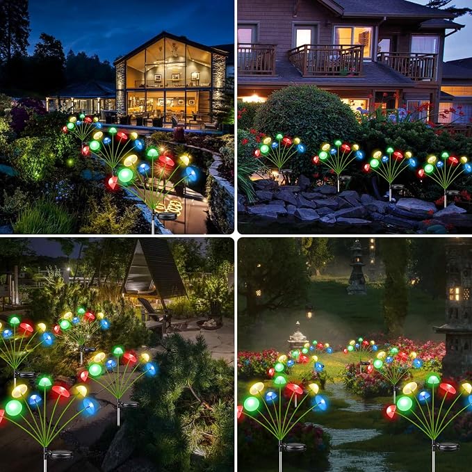 4PK 32LED Solar Garden Lights Outdoor, Mushroom Solar Lights Outdoor, IP65 - Image 6