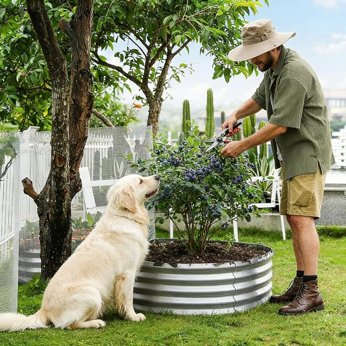 Round Galvanized Raised Garden Bed Kit, Round Galvanized Planter - Image 4