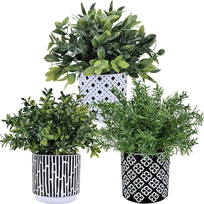 Winlyn 3-Pack Artificial Potted Plants - Image 3