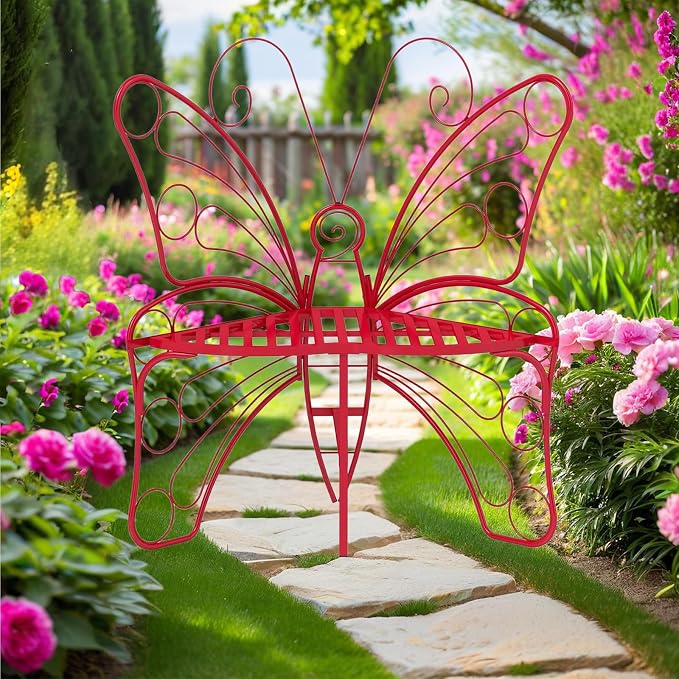 Butterfly Shaped Outdoor Bench, Garden Bench by Mantianstar
