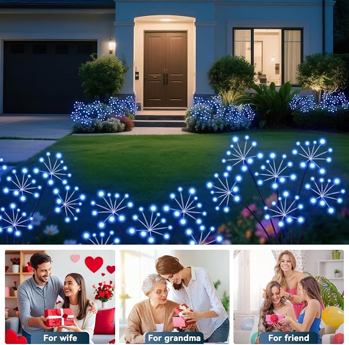 Solar Garden Lights 2 Pack Waterproof Swaying Starburst Light Solar Outdoor - Image 8