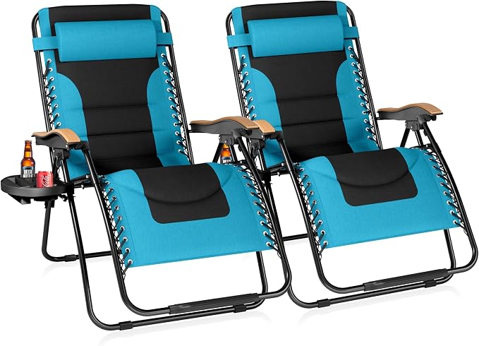 Sophia & William Oversized XXL Zero Gravity Chair Set of 2 Padded Adjustable by SophiaWilliam