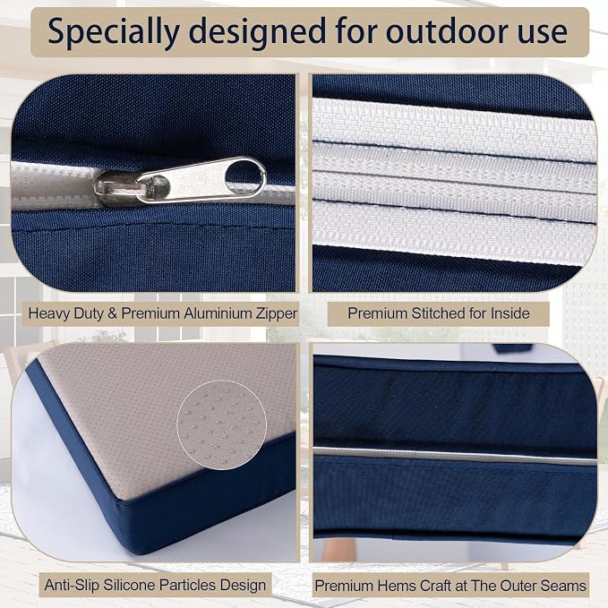 Outdoor Cushion Covers for Patio Furniture, Patio Cushion Covers Replacement - Image 4