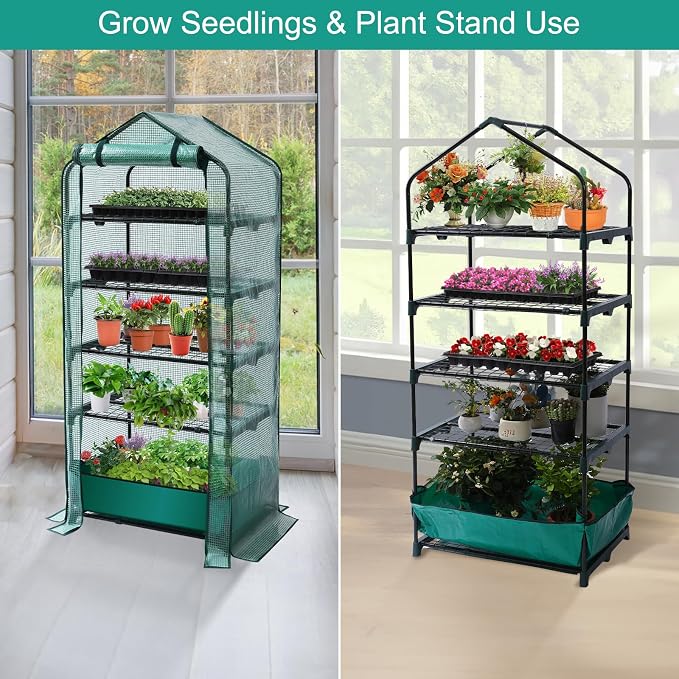 Mini Greenhouse for Indoor Outdoor, 5 Tier Shelves Rack Small Green House Heavy - Image 7