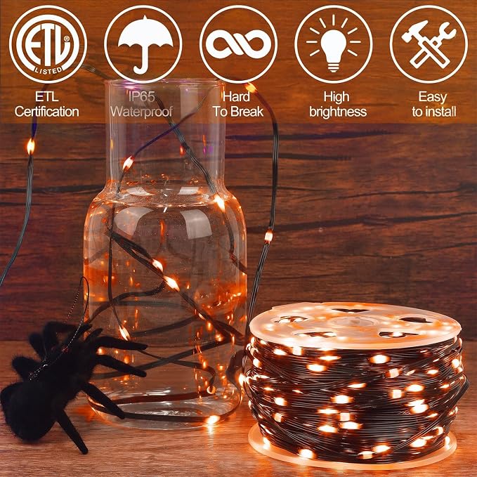 WATERGLIDE Extra Long 328 FT Halloween Lights, 1000 LED Outdoor Fairy String - Image 3