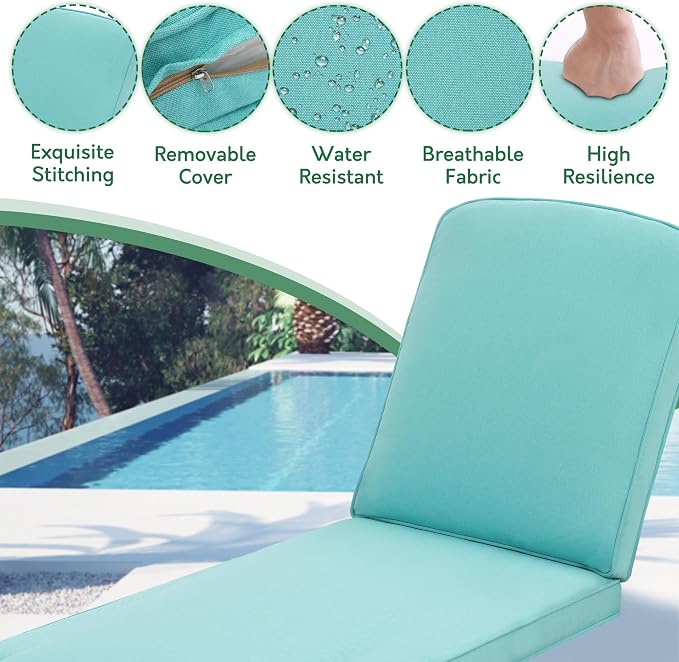 Chaise Lounge Chair Outdoor- Set of 2 Patio Pool Chairs Tanning Lounges - Image 6
