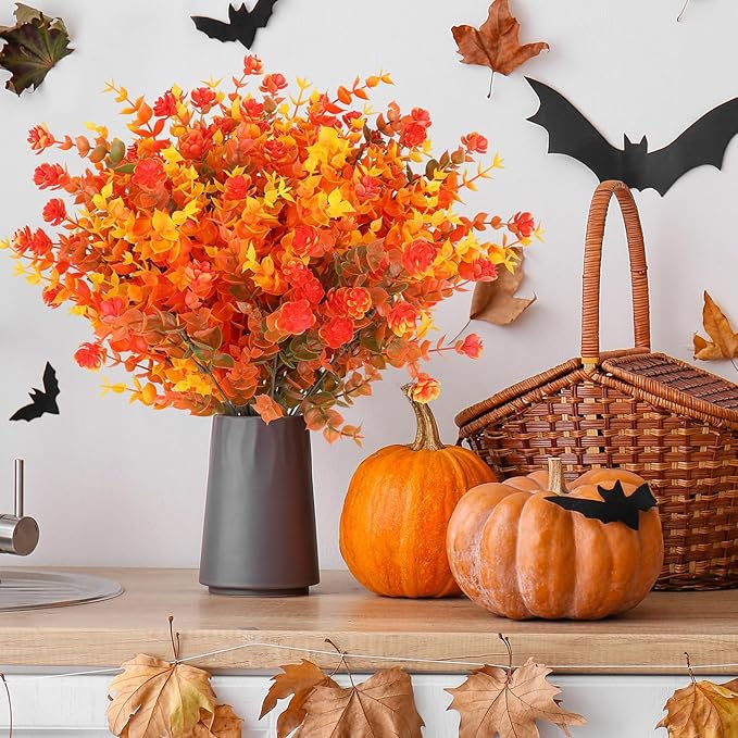 AGIRL 12 Bundles Artificial Fall Flowers Outdoor Indoor Decoration, No Fade - Image 7