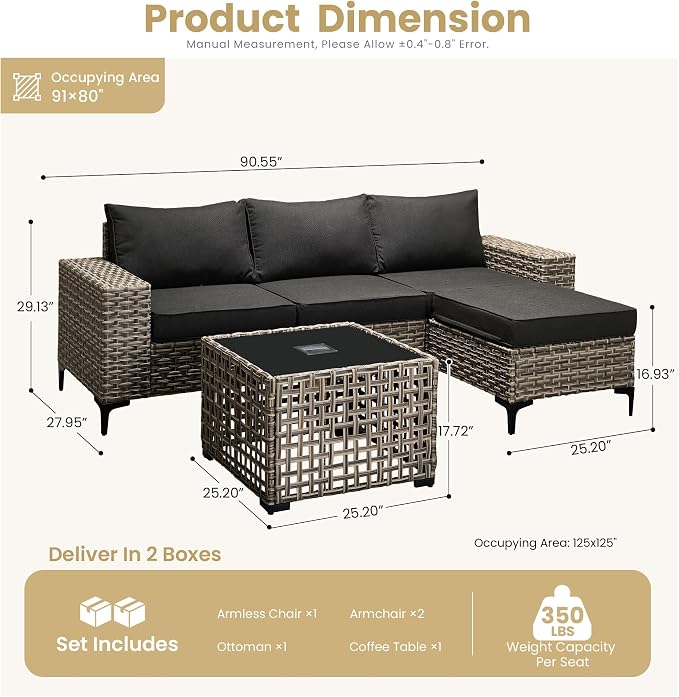 HOOOWOOO Outdoor Sectional Furniture Set - Image 7