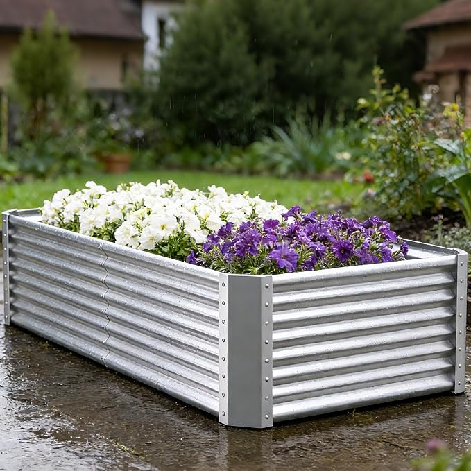 Galvanized Raised Garden Bed Kit Outdoor Patio, Deep Root Box Planter - Image 6