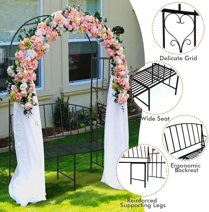 Giantex 81in Metal Garden Arch - Image 5