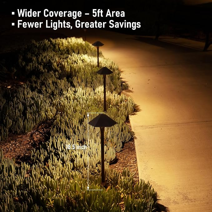 LEONLITE 5CCT Low Voltage Pathway Lights, LED Landscape Path Lights, - Image 4