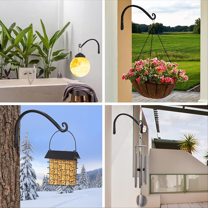 FEED GARDEN 2 Pack 14 Inch Hanging Plant Bracket Wall Hooks Decorative Plant - Image 7