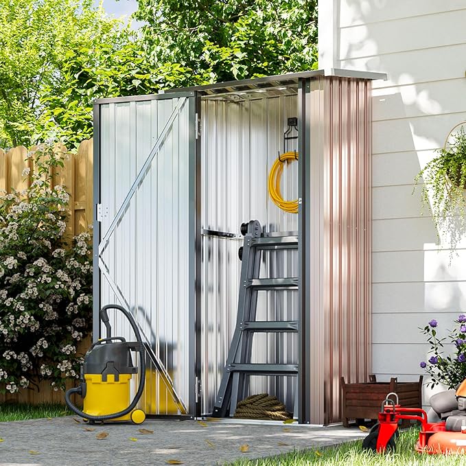 Aoxun 30"x21" Outdoor Metal Storage Shed, Vertical Cabinet - Image 8