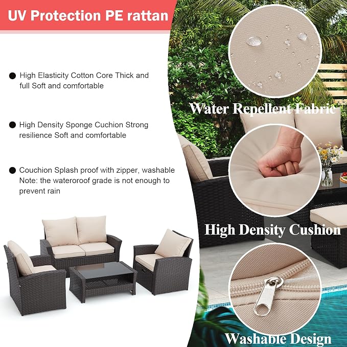 HOMREST 6 Pieces Outdoor Patio Furniture Set - Image 3