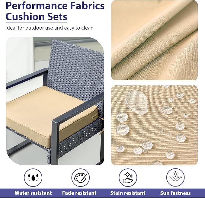 Outdoor Chair Cushions Set of 4 -Waterproof Outdoor Seat Cushions - Image 3