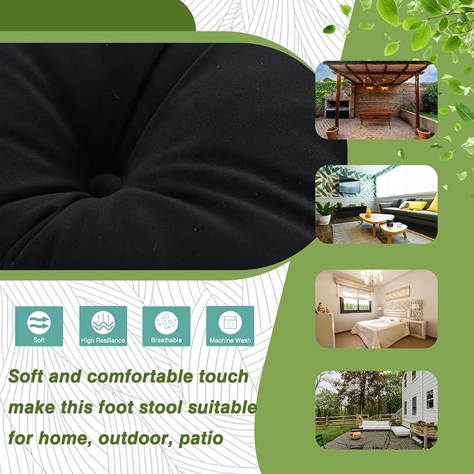 15" Foldable Foot Stool Ottoman - Image 2