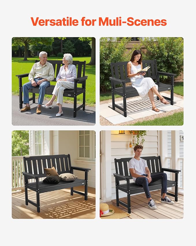 VEVOR Outdoor Bench, 50.5 inch, 800 lbs Weight Capacity - Image 7