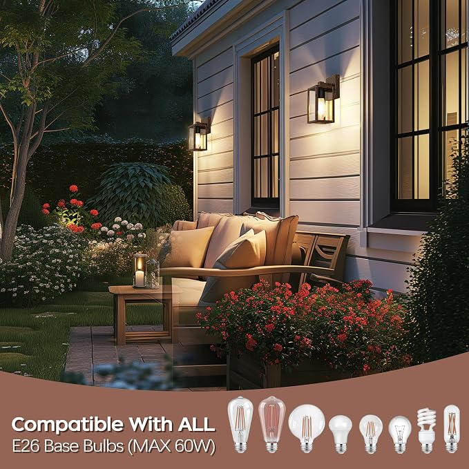 WIHTU Outdoor Lights for House, LED Exterior Front Porch Light Fixtures for - Image 3