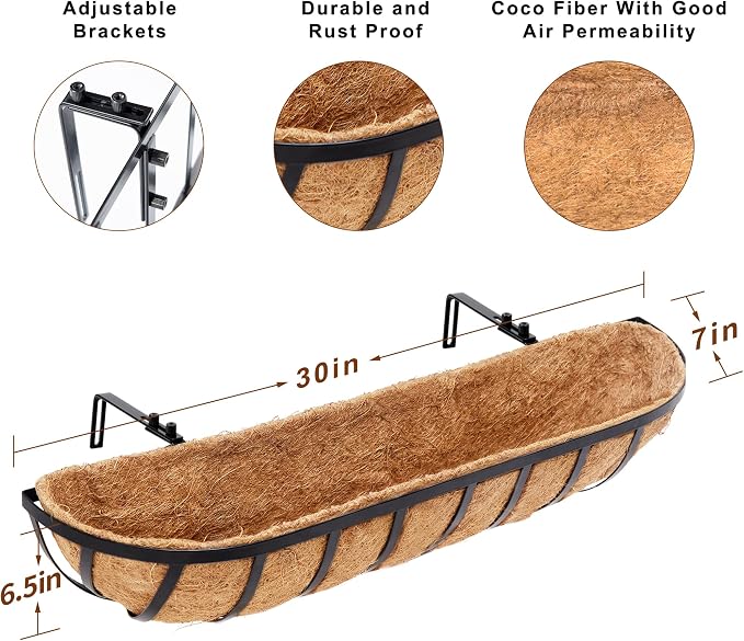 2pcs 30' Planter, Metal Window Box - Image 2