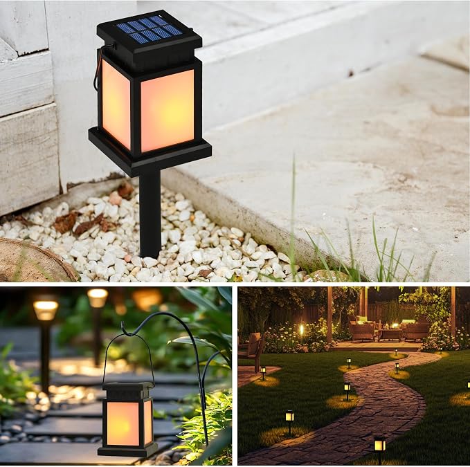 GIGALUMI Solar Lanterns Outdoor Waterproof, 8 Pack Hanging Solar Lanterns - Image 2