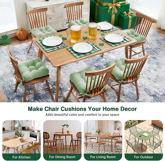 BETU Chair Cushions for Dining Chairs Set of 6, 3.5" Thick Kitchen Table Chair - Image 4