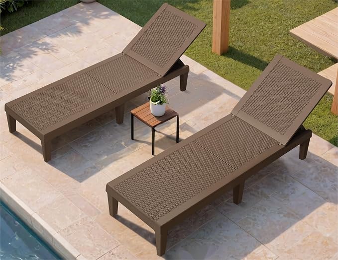 Greesum Outdoor Chaise Lounge Chair Set of 2, Waterproof 5-Position Adjustable by BuynowfromGreesum