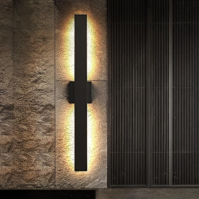 Black Long Outdoor Wall Lights Modern Exterior Lighting Fixtures 31.5 Inch - Image 9