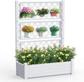 Raised Garden Bed with Trellis for Climbing Plants, 43.43" L x 18.27" W x by OutdoorLivingPerfected