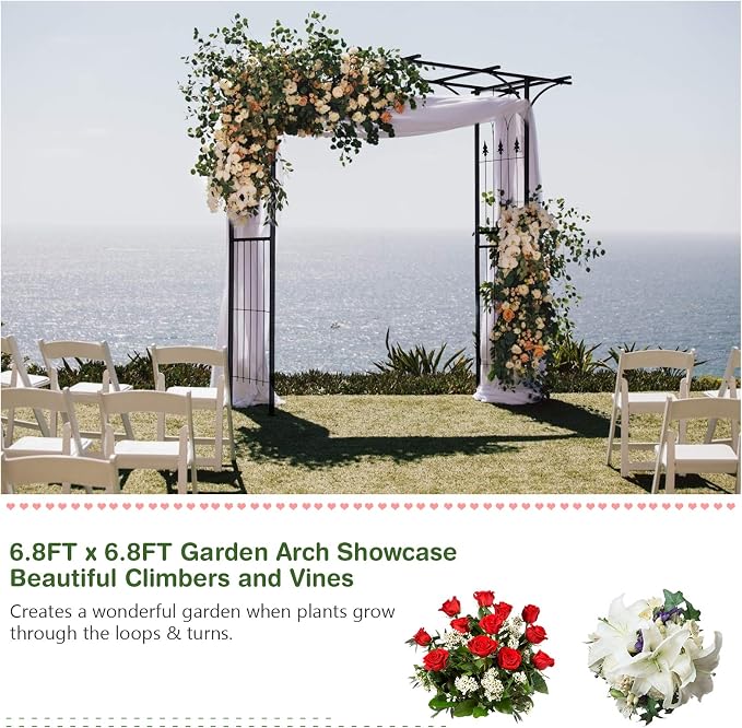 Tangkula 6.7 Ft Garden Arbor, Metal Arch - Image 3