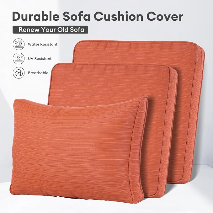 ovios Patio Cushion Covers, Waterproof Cushion Cover - Image 4