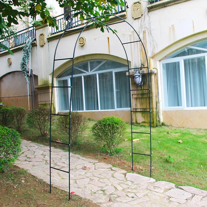 7.9 Ft H x 4.6 Ft W Green Metal Pergola Arbor - Image 7