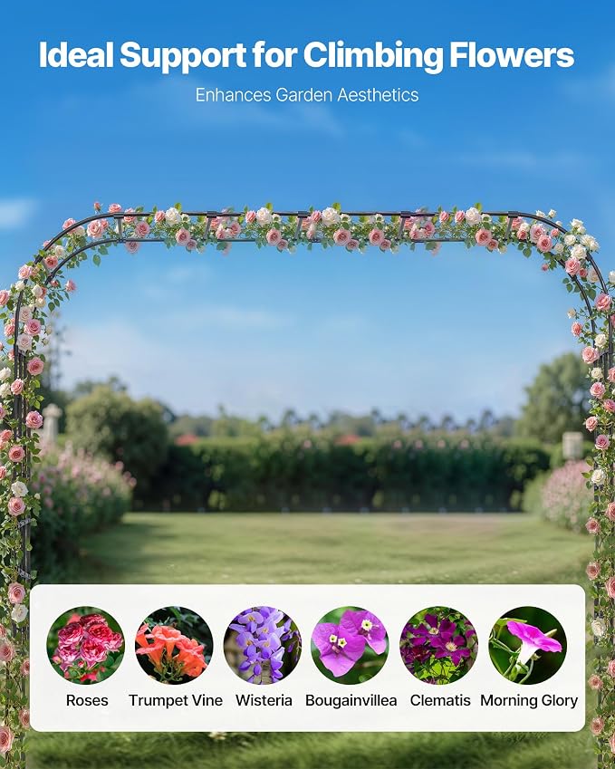 VEVOR Garden Arbor, 94.5 x 126 x 15.8 in Metal Archway, Sturdy Outdoor Trellis - Image 2