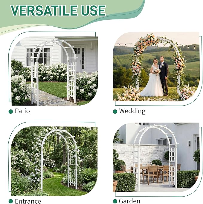 VINGLI Wooden Garden Arbor, Heavy Duty Outdoor Frame Trellis - Image 6