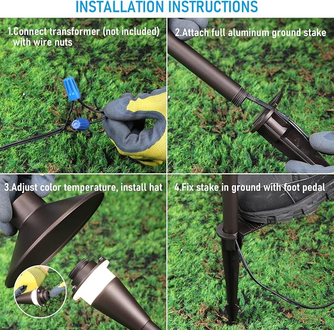 LEONLITE Update 5CCT Low Voltage Pathway Lights, 12-24V LED Landscape Path Light - Image 9
