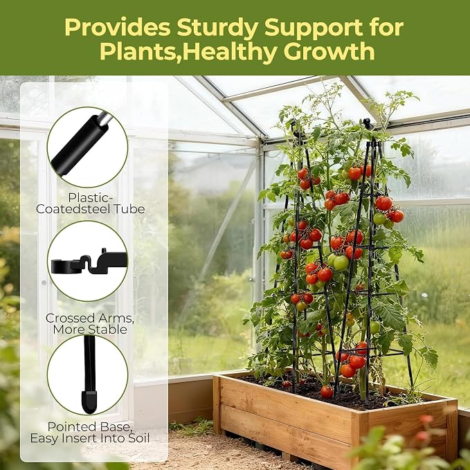 2 Pack Garden Trellis for Climbing Plants Outdoors, 65Inch Cucumber Trellis - Image 4