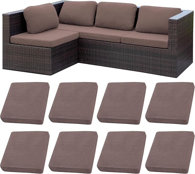 8Pcs Stretch Patio Cushion Covers, Outdoor Couch Covers Replacement, Outdoor by BIETYONE