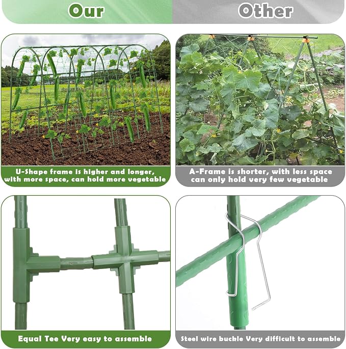 Cucumber Trellis for Raised Bed, Large Size Garden Arch Trellis for Climbing - Image 5
