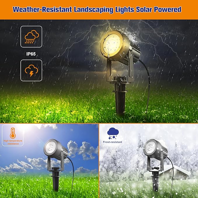 APONUO Solar Spot Lights Outdoor 6-in-1 Landscape Lighting Dusk to Dawn Solar - Image 5