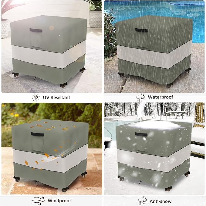 Patio Wicker Side Table Cover, 22W x 22D x 18H inch, Waterproof Square Patio - Image 5