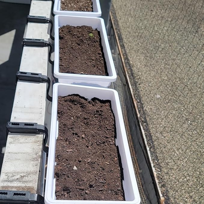 6 Pack 17 Inches Countryside Flower Box Planters, Plastic Vegetable Planters - Image 7