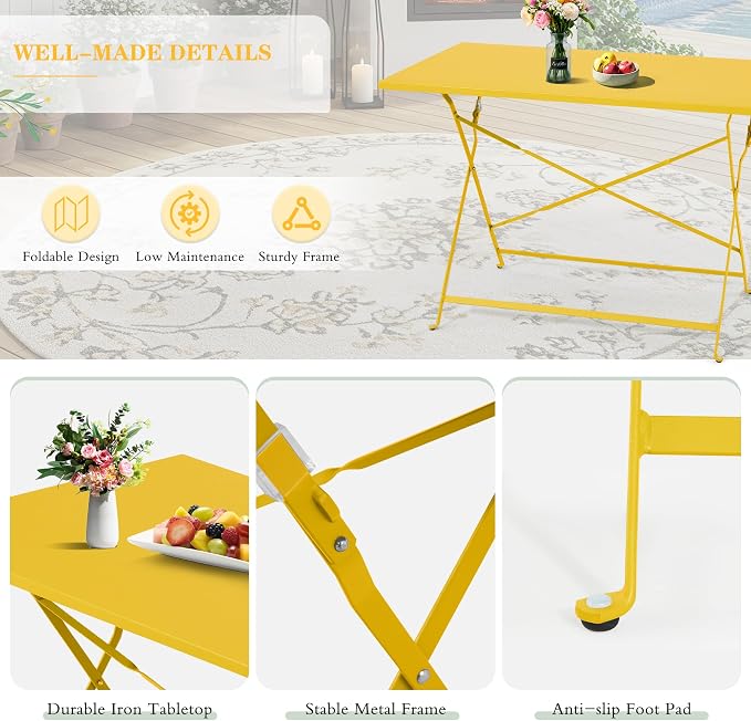 MELLCOM 5-Piece Foldable Patio Dining Set - Image 4